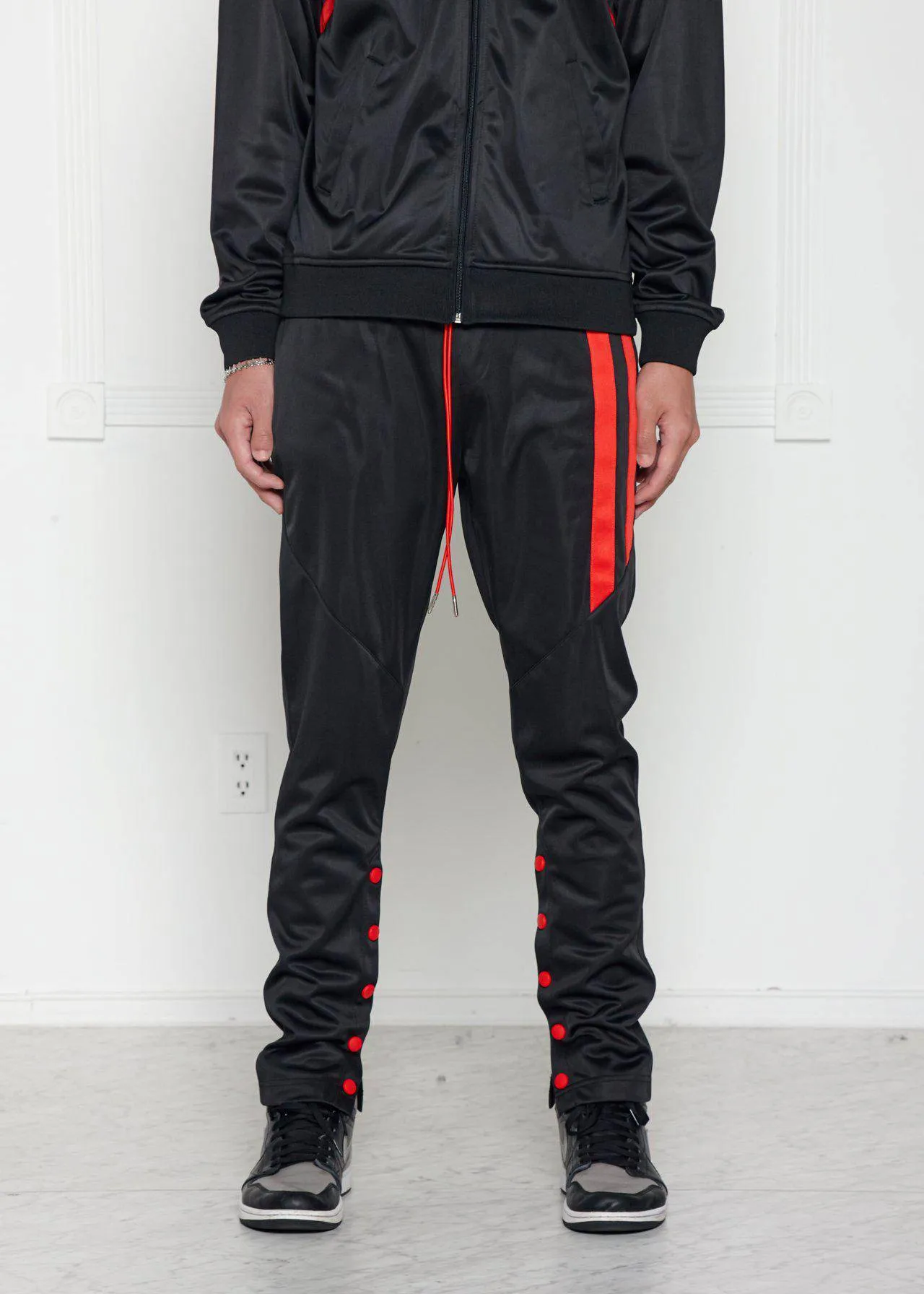 Blank State Men's Snap Track Pants in Black