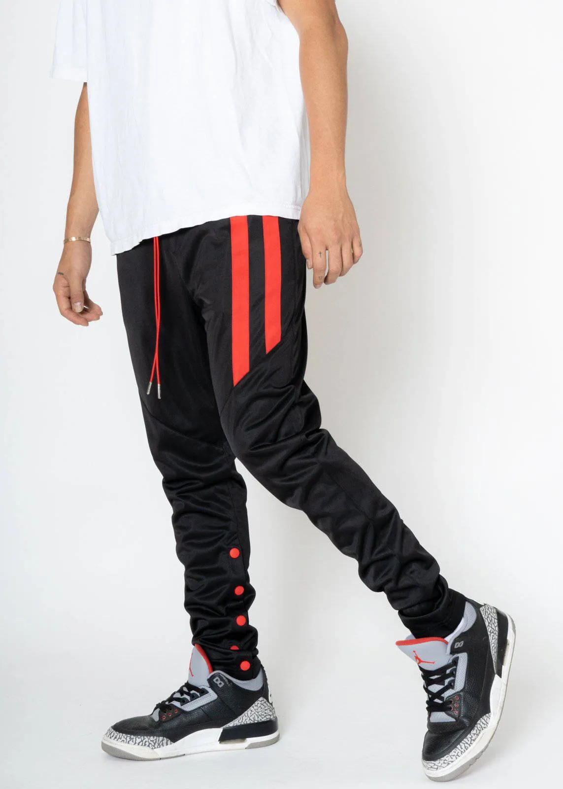 Blank State Men's Snap Track Pants in Black