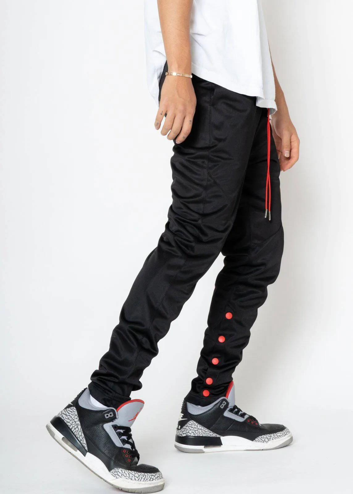 Blank State Men's Snap Track Pants in Black