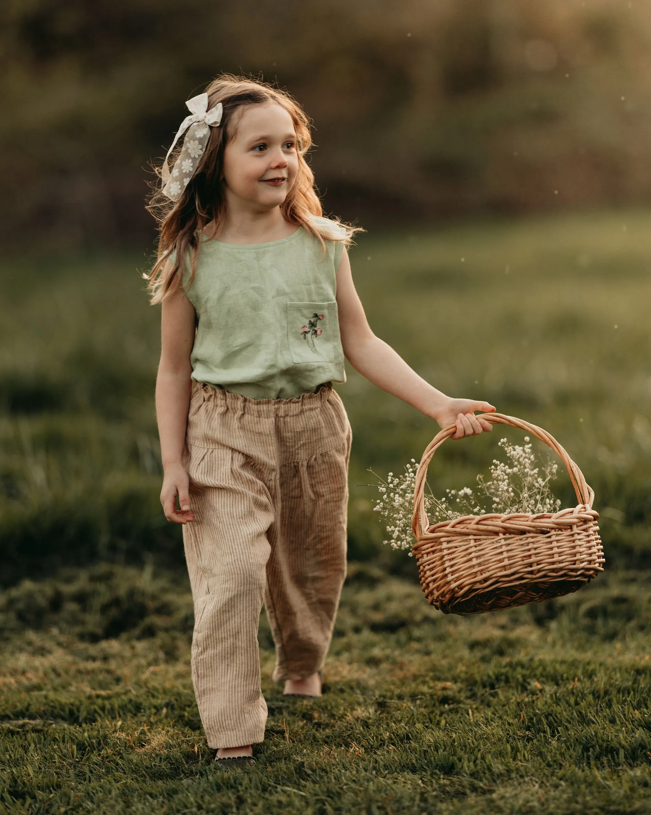 Cocoa Brown Linen Ankle Cropped Pants