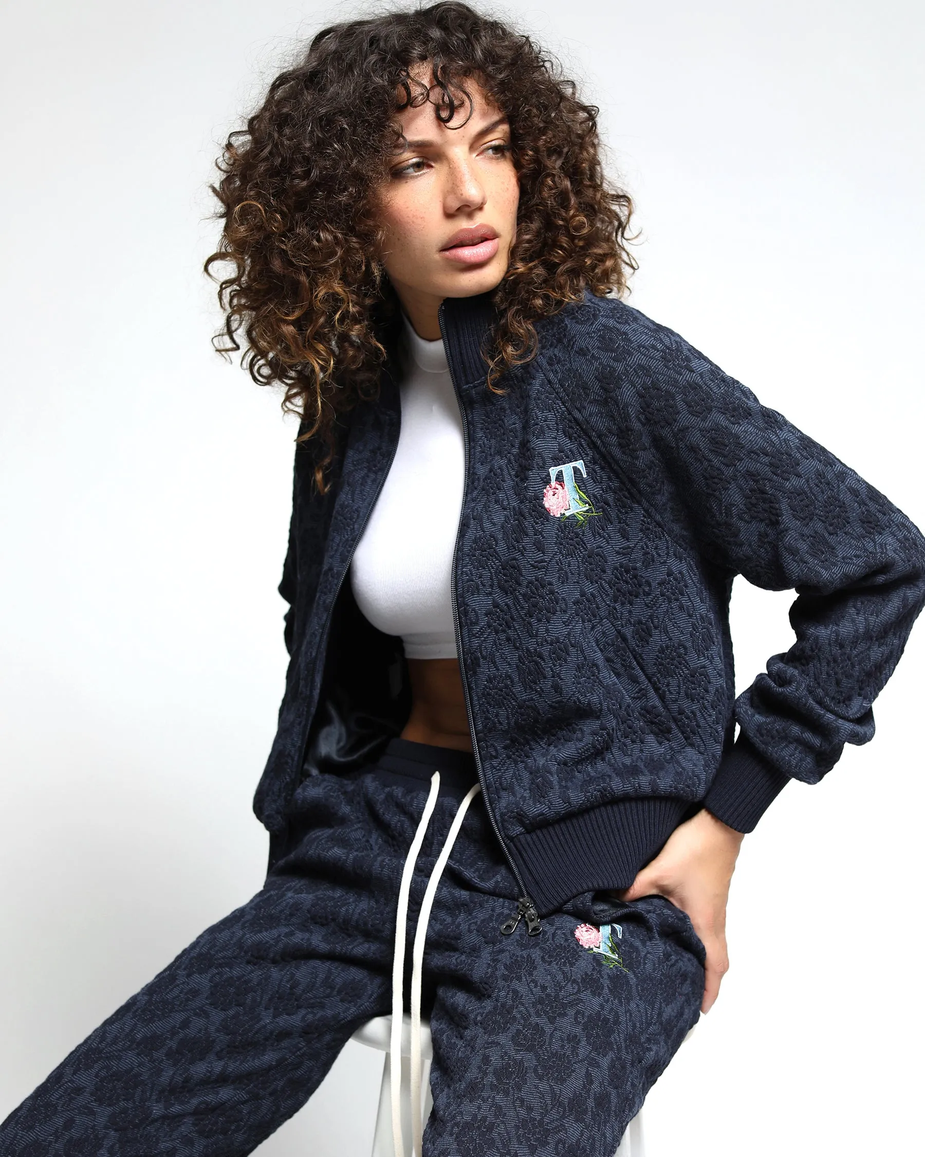 Floral 3D Blister Knit Jogger (FINAL SALE)