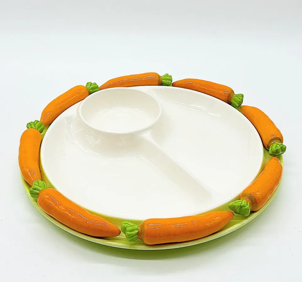 Fun vintage round carrot serving platter