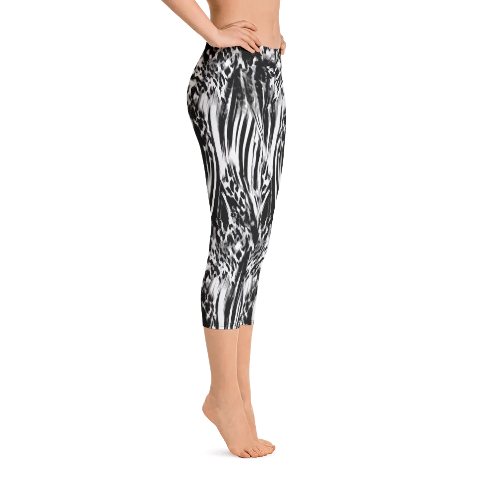Fused Black & White Capri Leggings