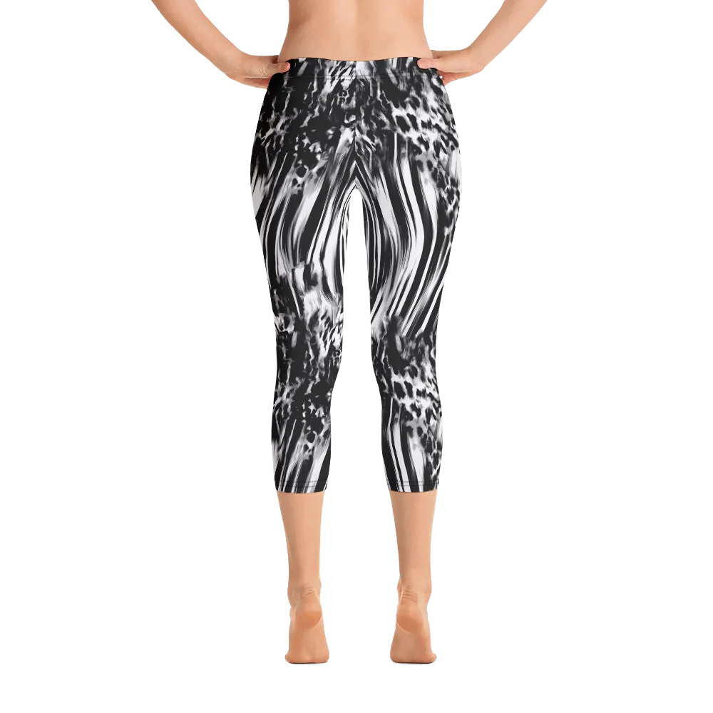 Fused Black & White Capri Leggings
