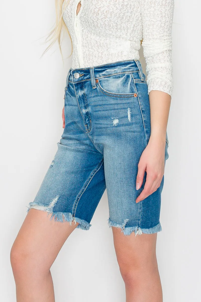 High Rise Bermuda Jeans