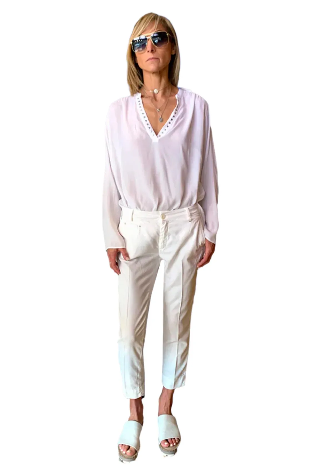 Jacqueline Capri Pants - Chalk White