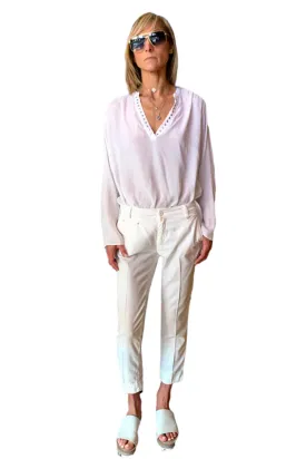 Jacqueline Capri Pants - Chalk White