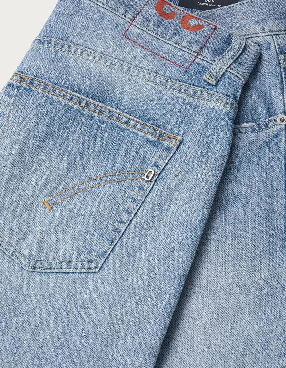 Jeans dian carrot in denim fisso già