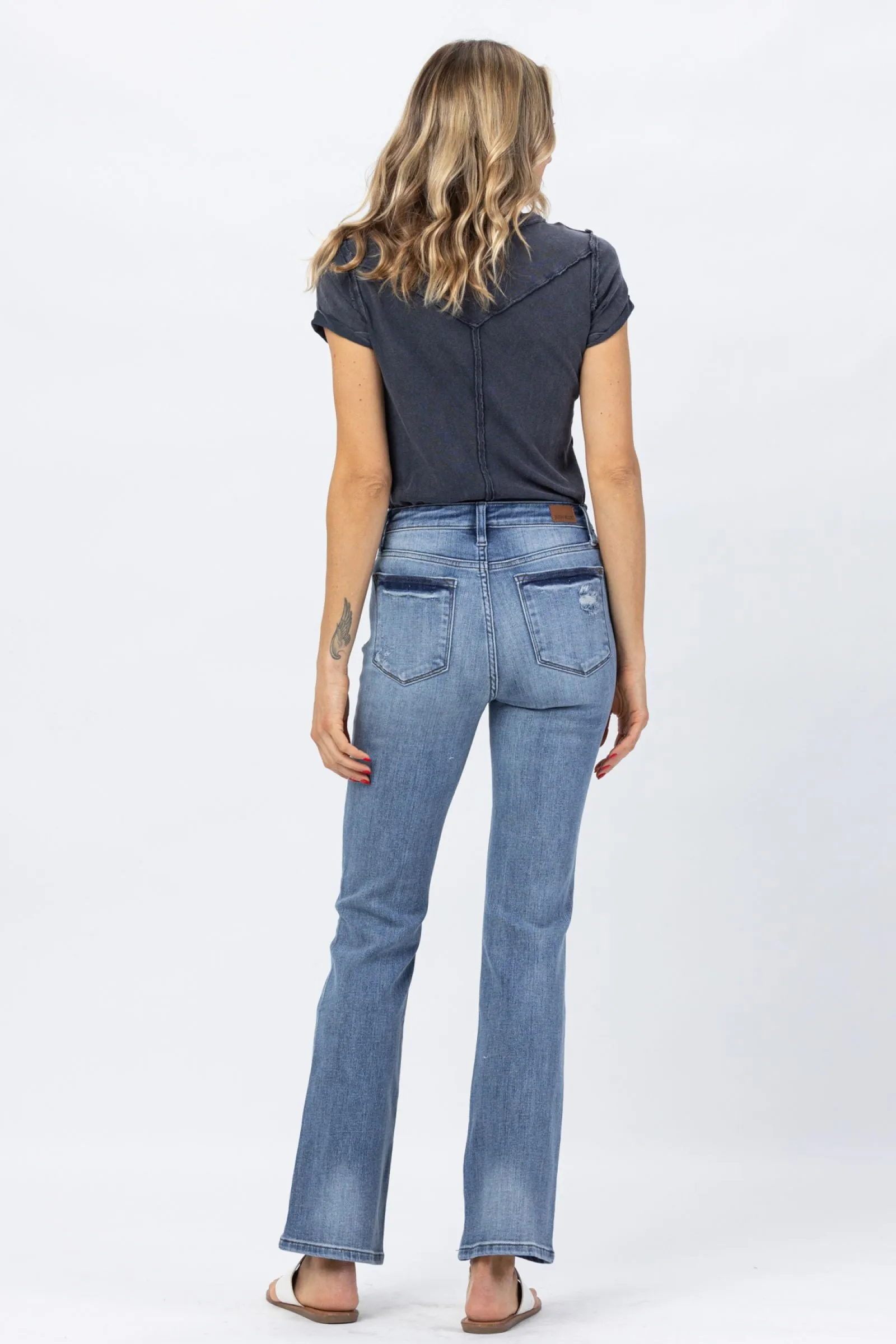 Judy Blue High Waist Destroyed Bootcut Denim 82405