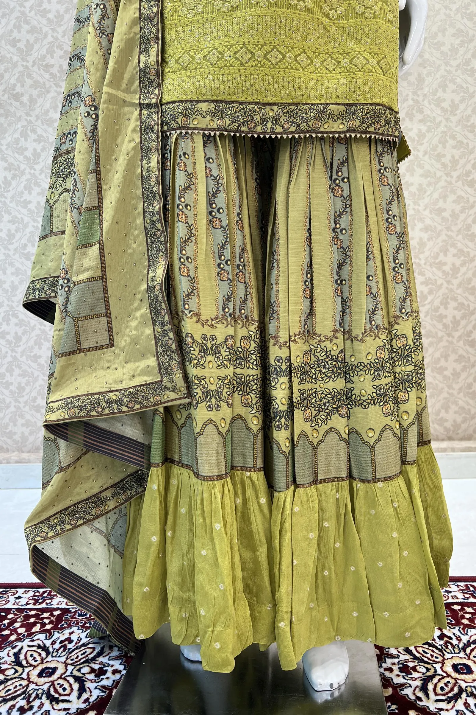 Liril Sequins, Stone and Thread work Sharara Suit Set
