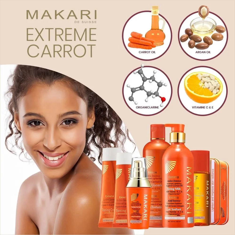 MAKARI - EXTREME ARGAN & CARROT OIL TONING MILK - Lightens spots. Illuminates skin. Unifies tone.