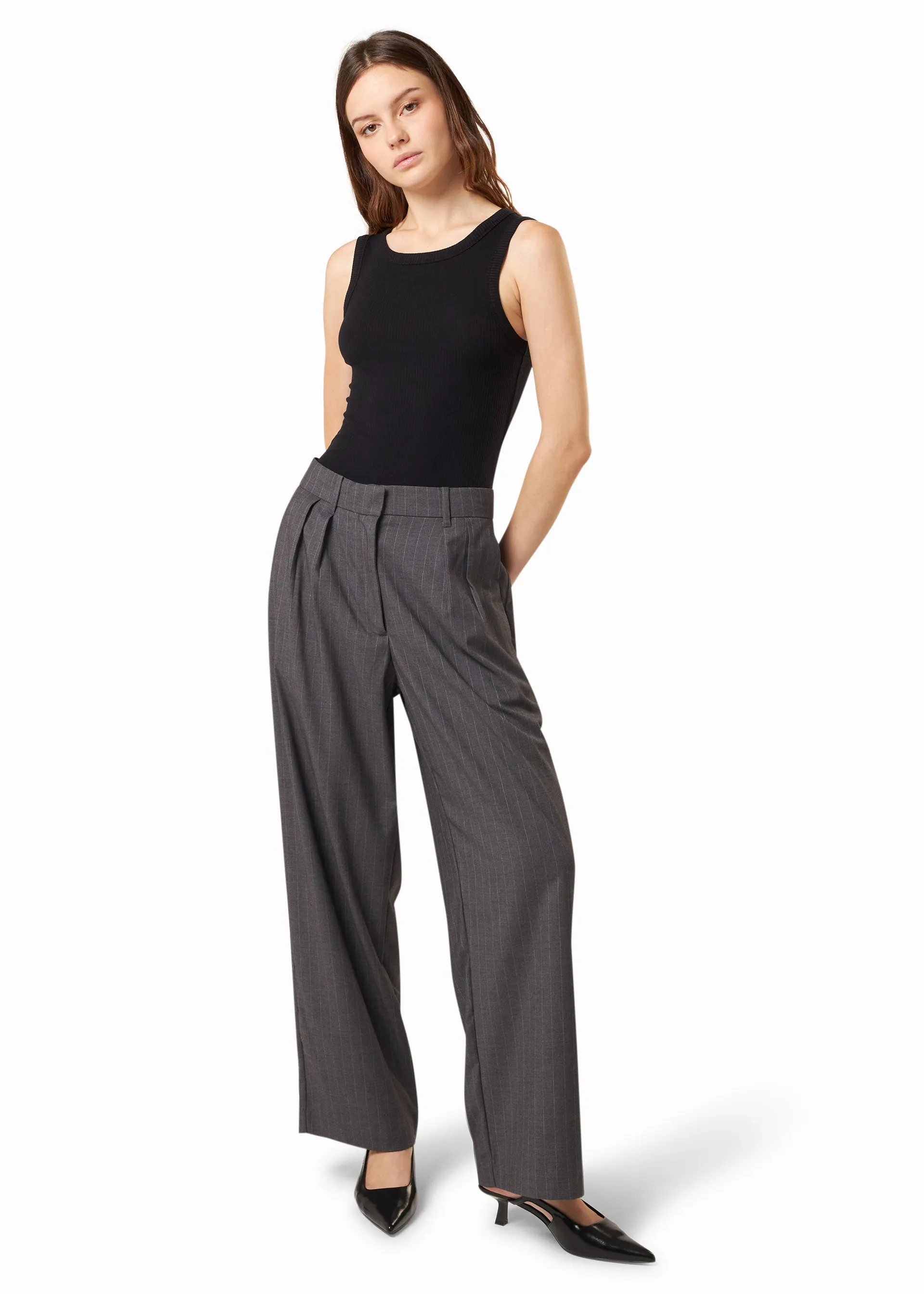 Pantaloni ampi gessati