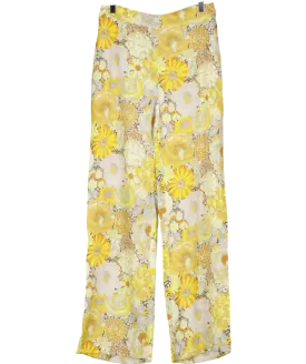 Really Wild floral Wide Leg Silk Palazzo Pants UK 6