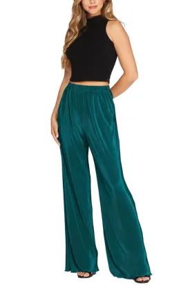 Teal Dressy Pleated Pants