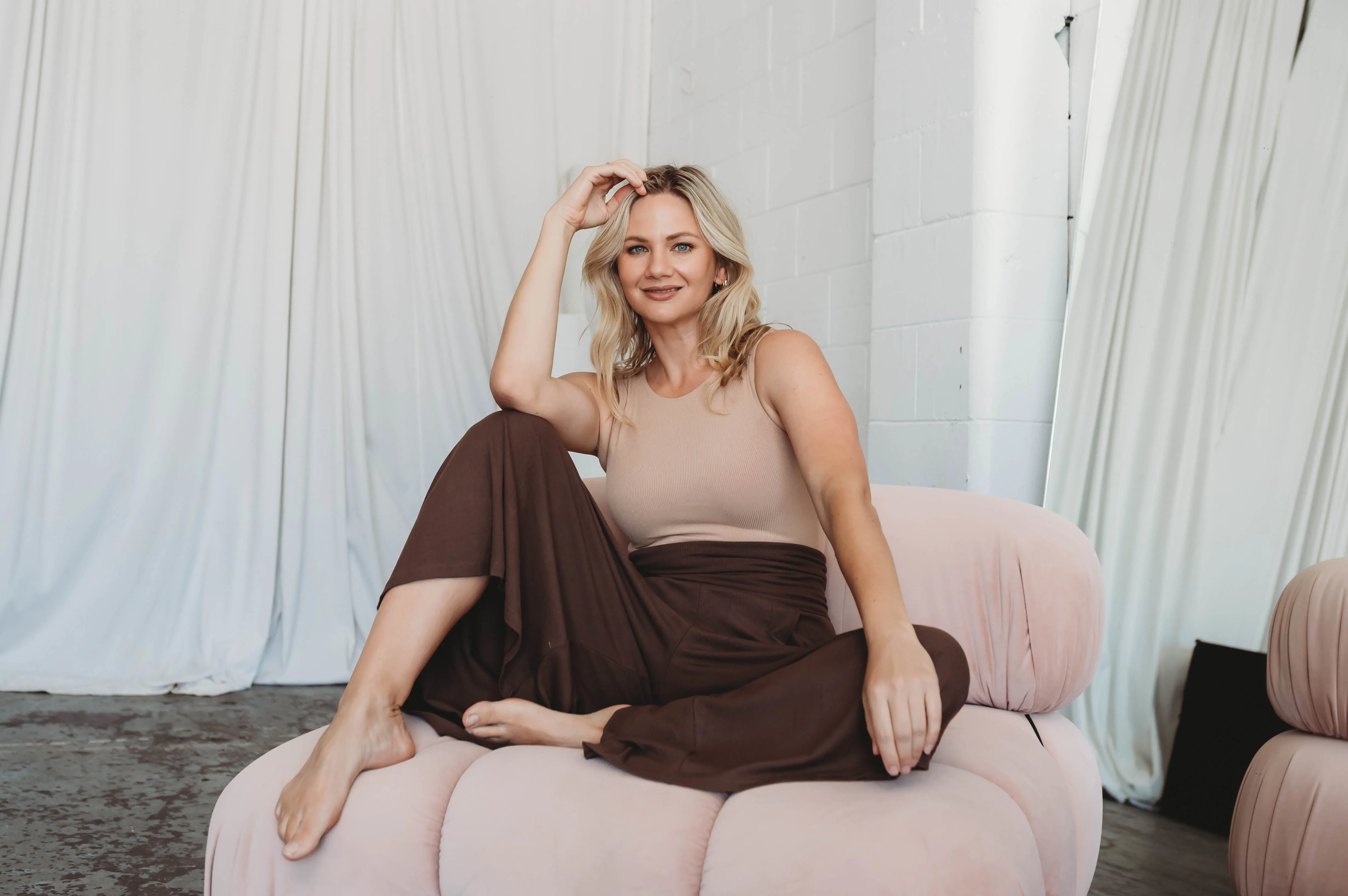 Women's Bamboo Culotte Romper - CHOCOLATE